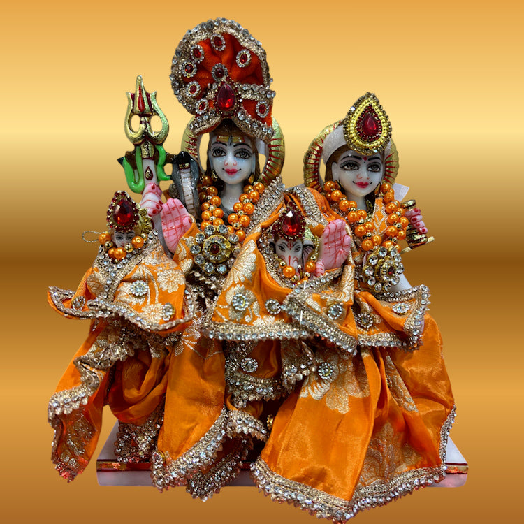 🌟 Gauri Shankar (Orange Peel with Bright Orange Mukut)