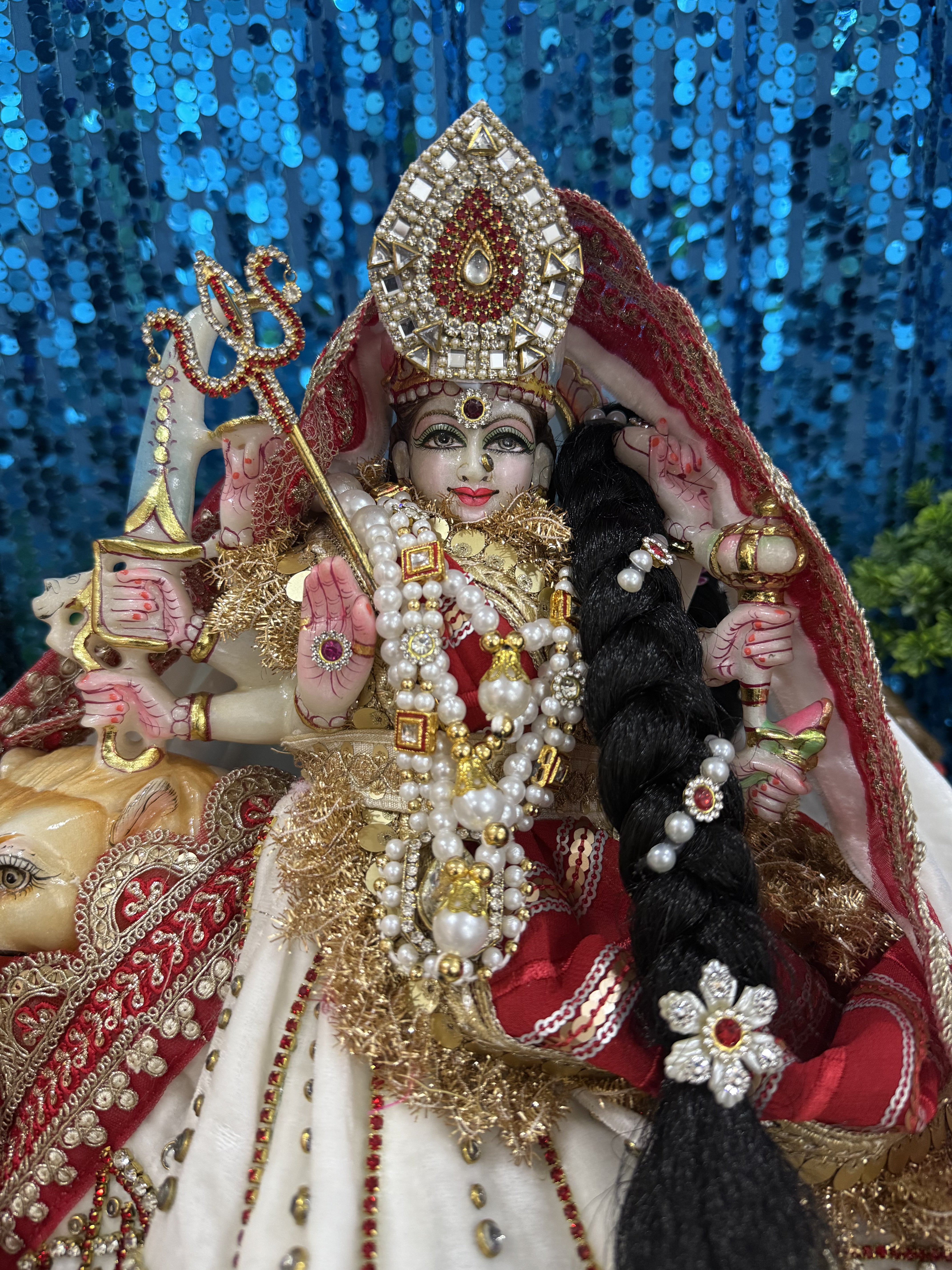 🌟 Mata Rani (white with red boarder line)