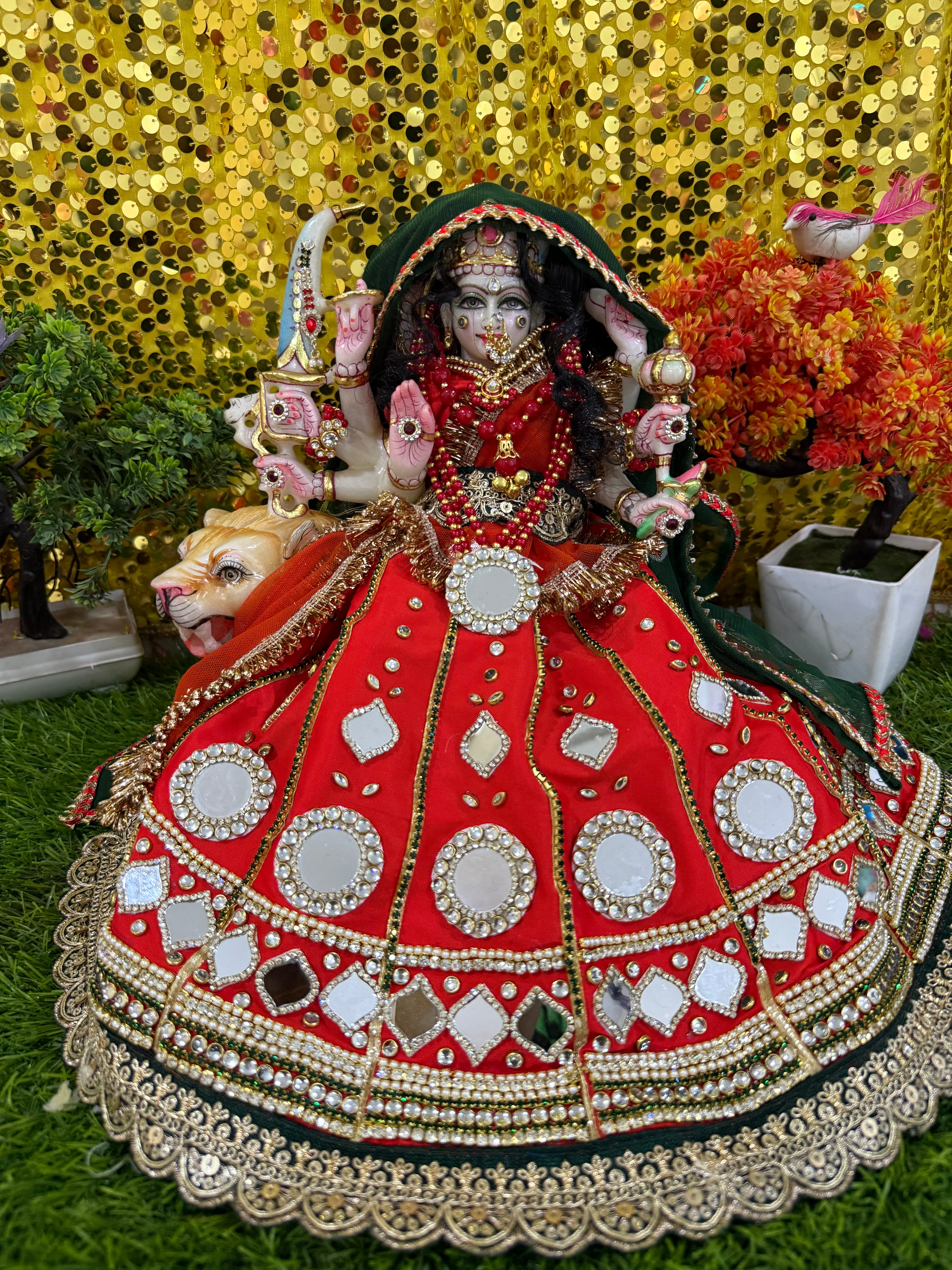 🌟 Mata Rani (Orange with green mukut)