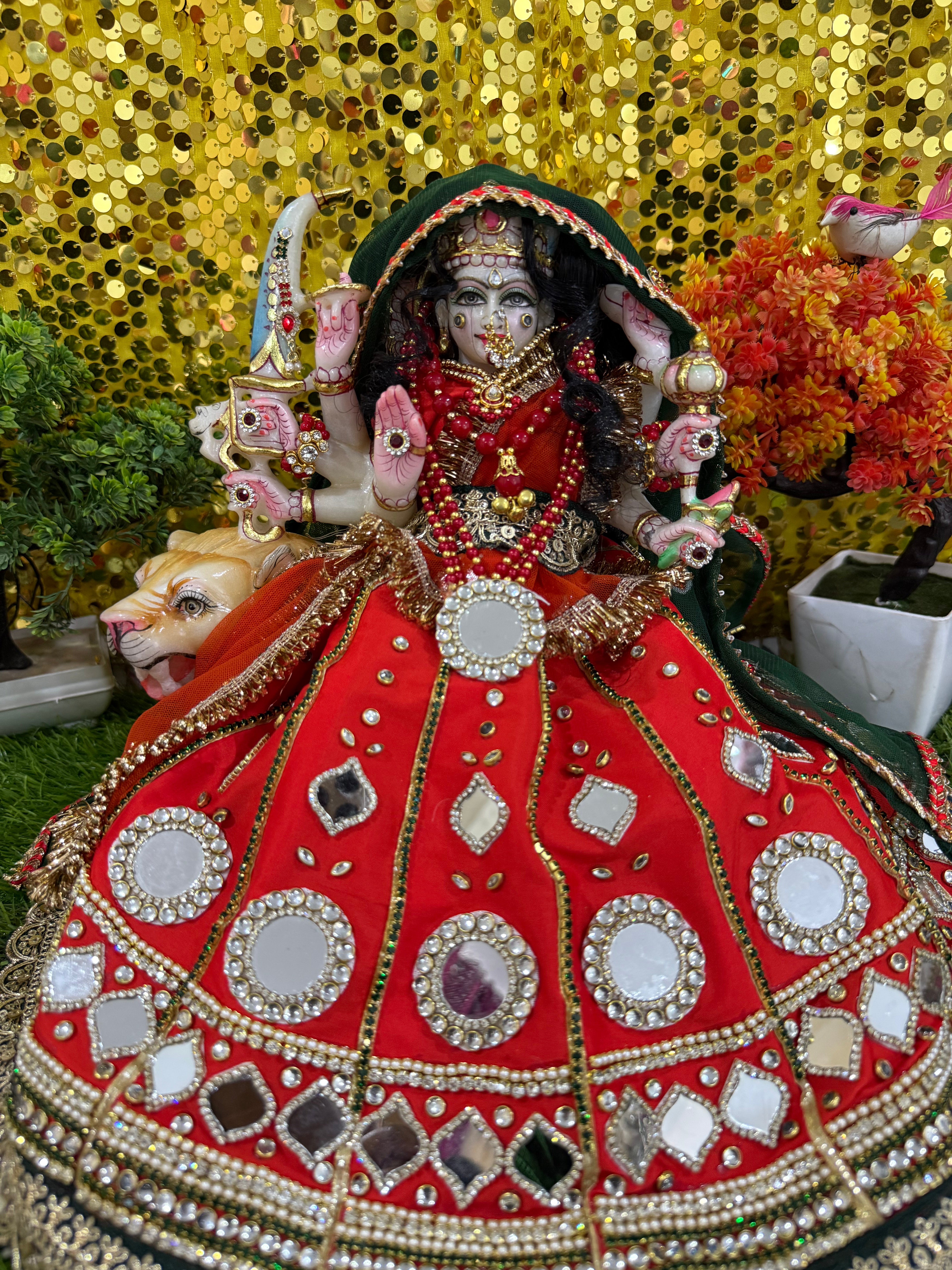 🌟 Mata Rani (Orange with green mukut)