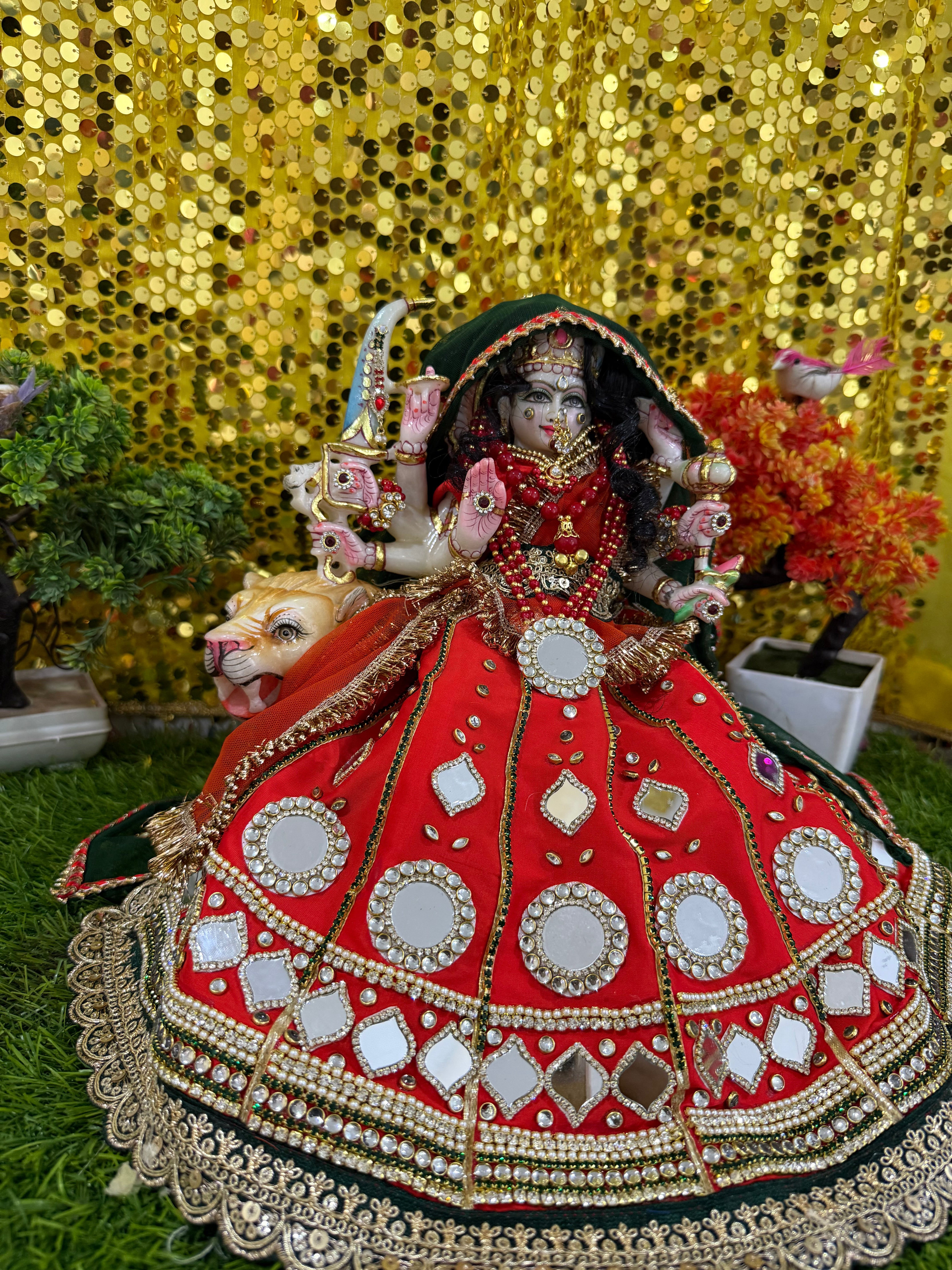 🌟 Mata Rani (Orange with green mukut)