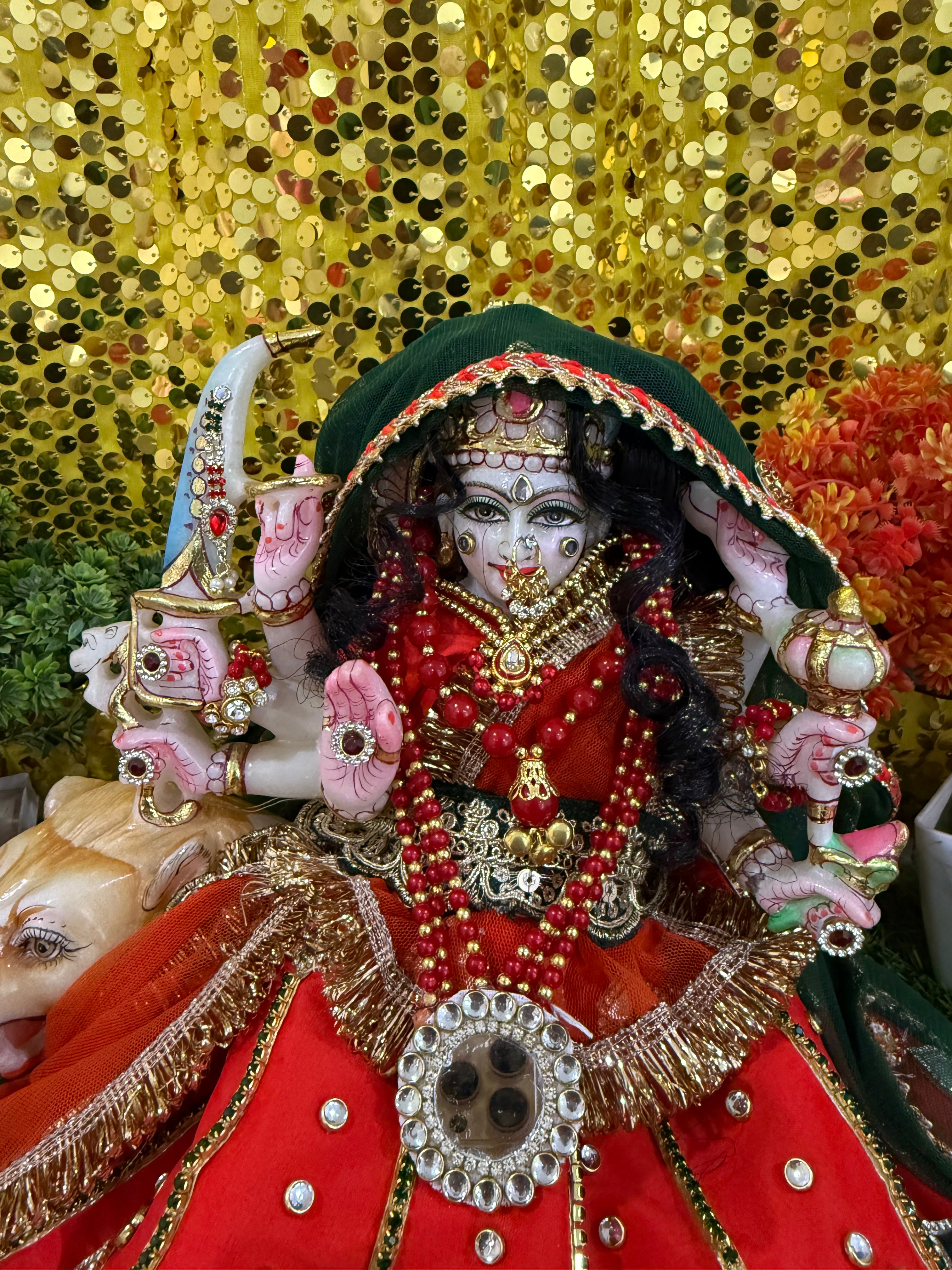 🌟 Mata Rani (Orange with green mukut)