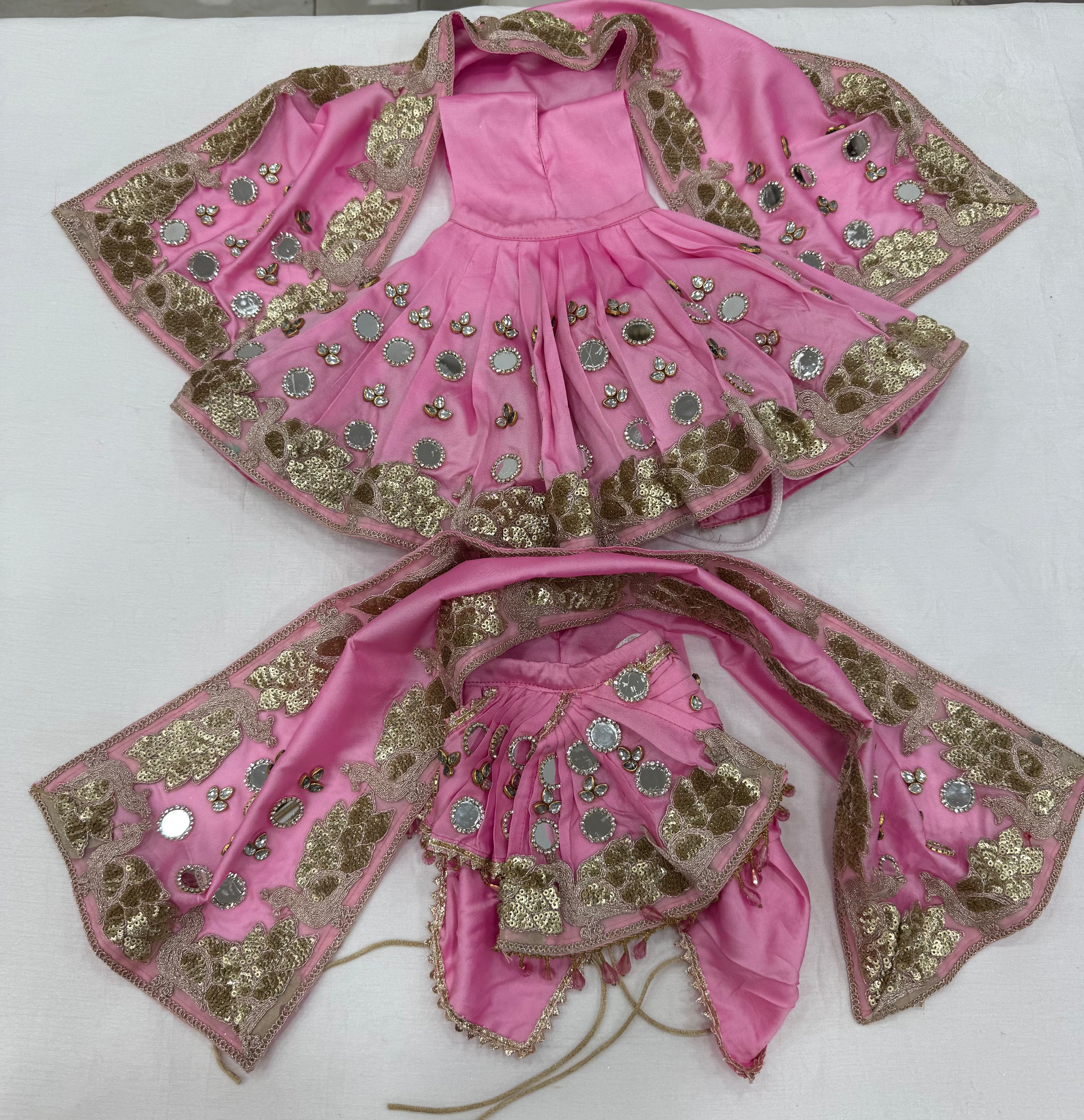 🌟 Radha Krishna (light pink with mirror work)