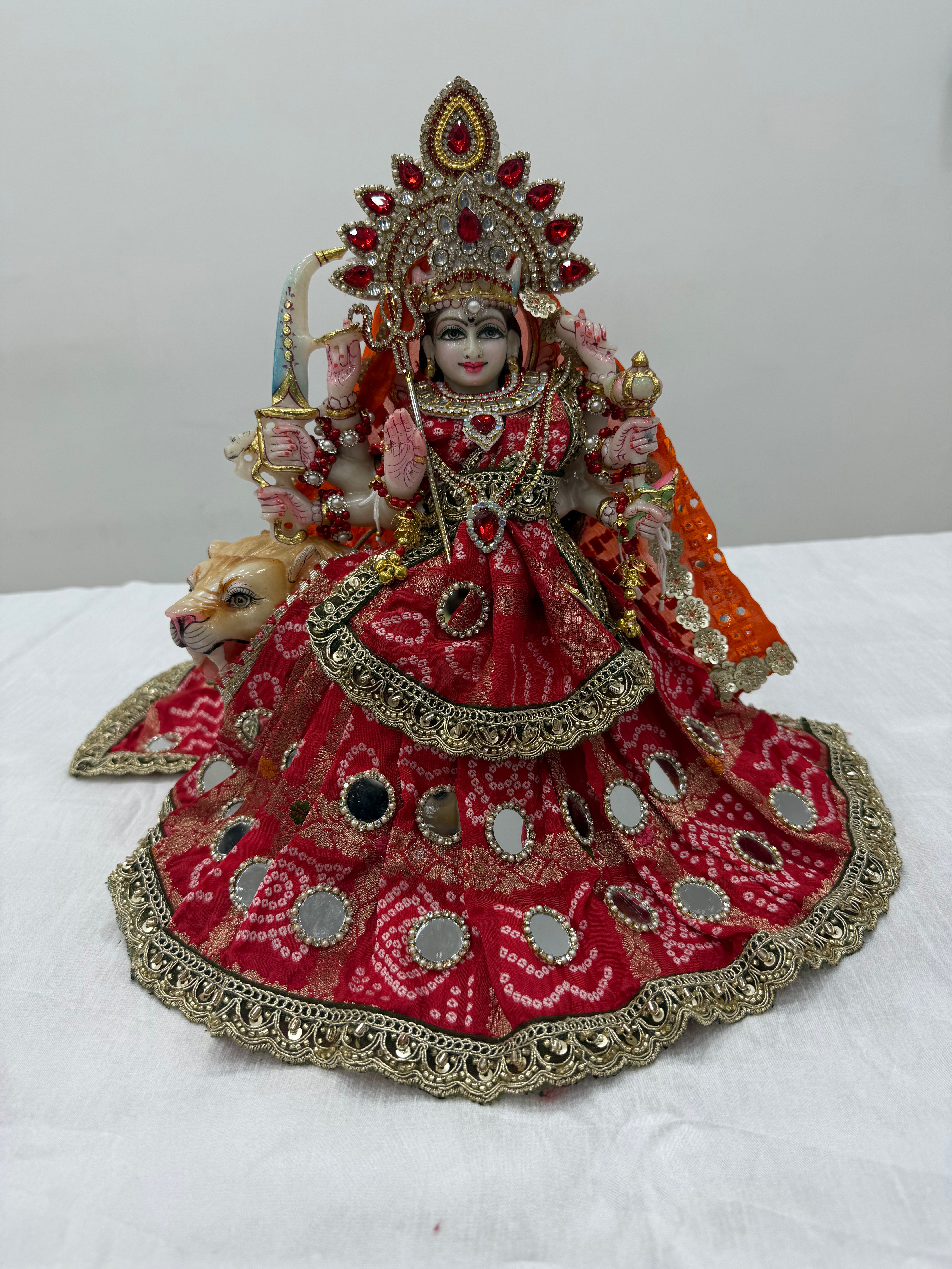 🌟 Mata Rani (red with mirror work)