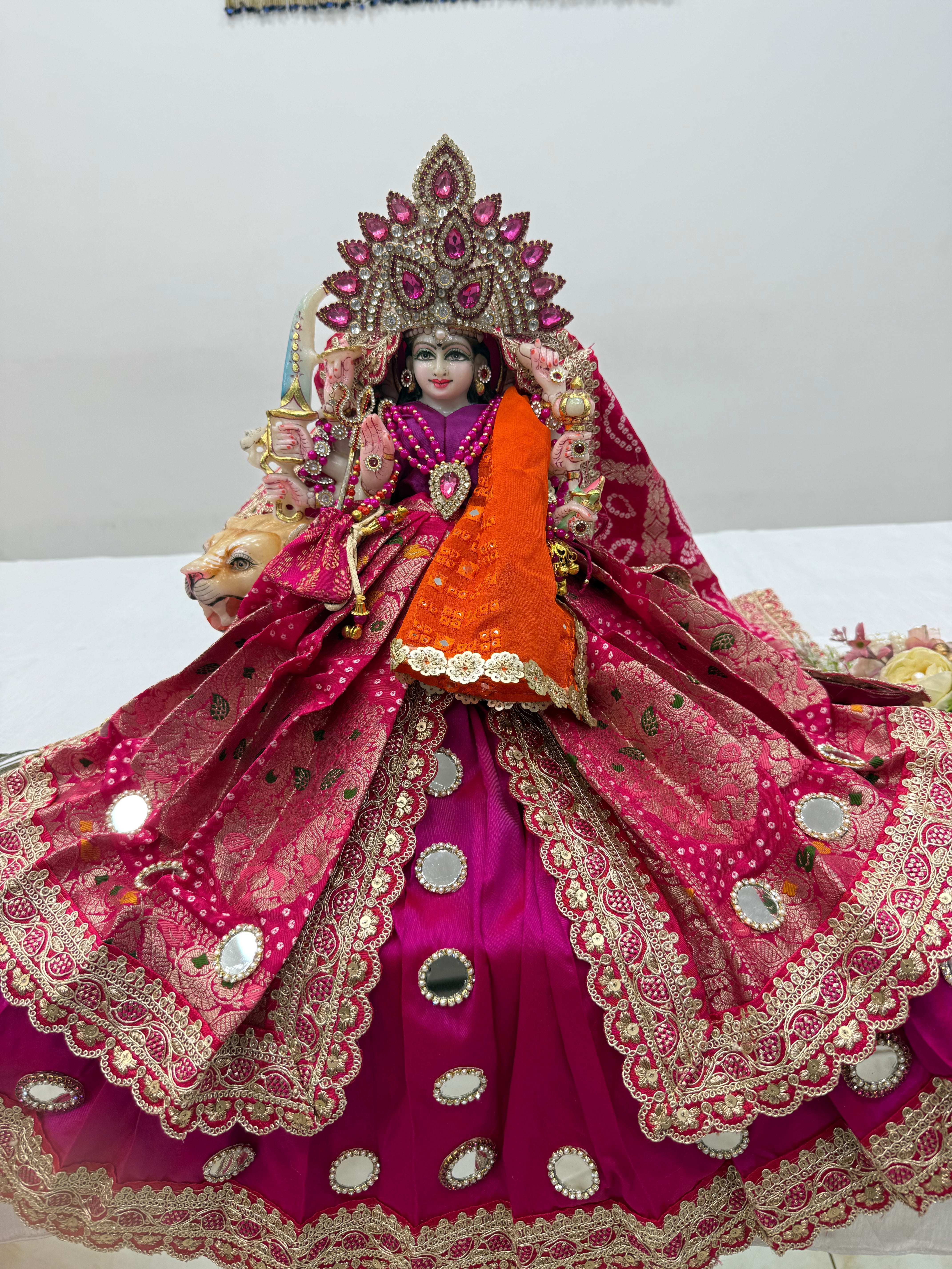 🌟 Mata Rani (magenta with mirror work)