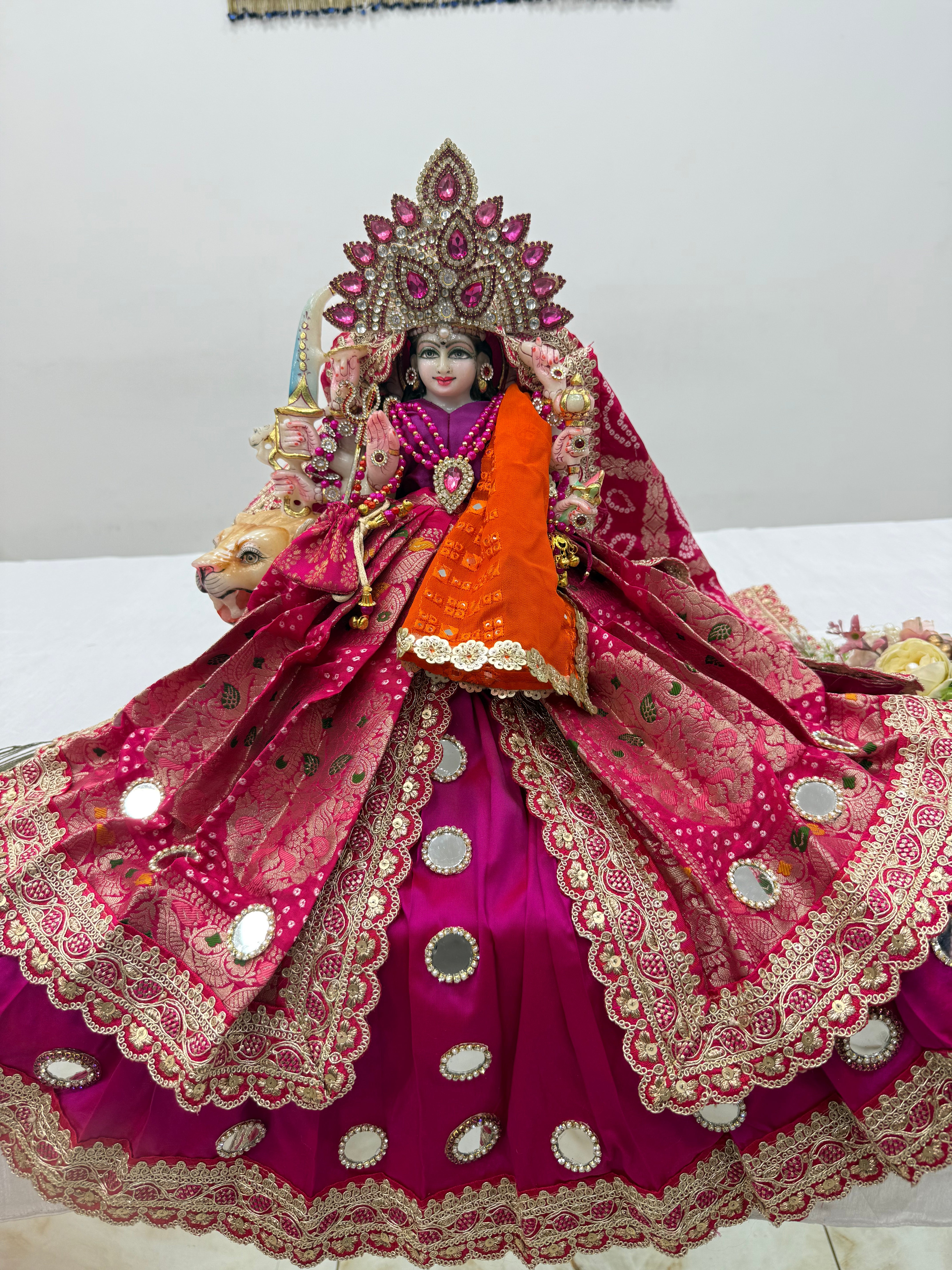 🌟 Mata Rani (magenta with mirror work)