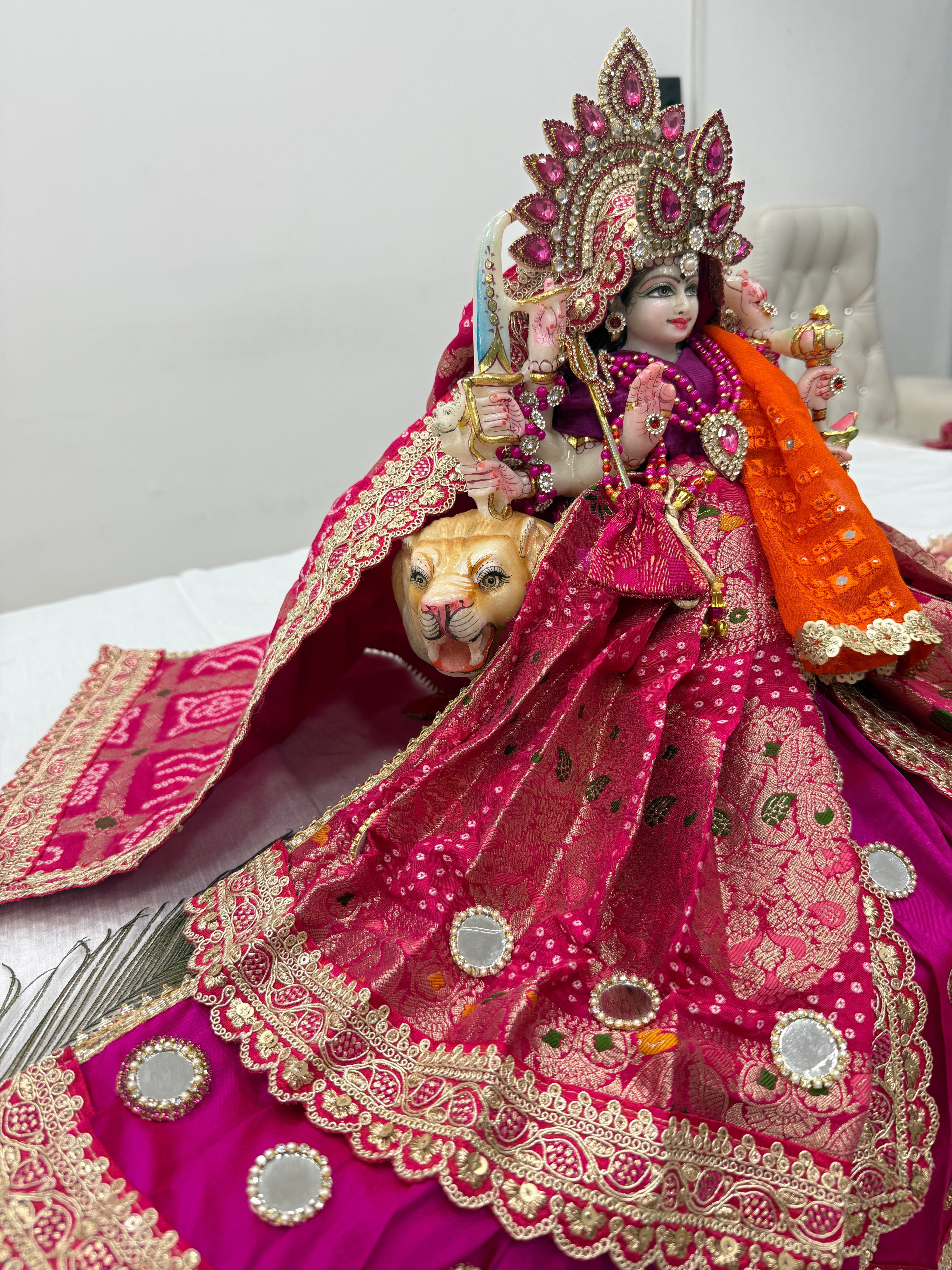 🌟 Mata Rani (magenta with mirror work)