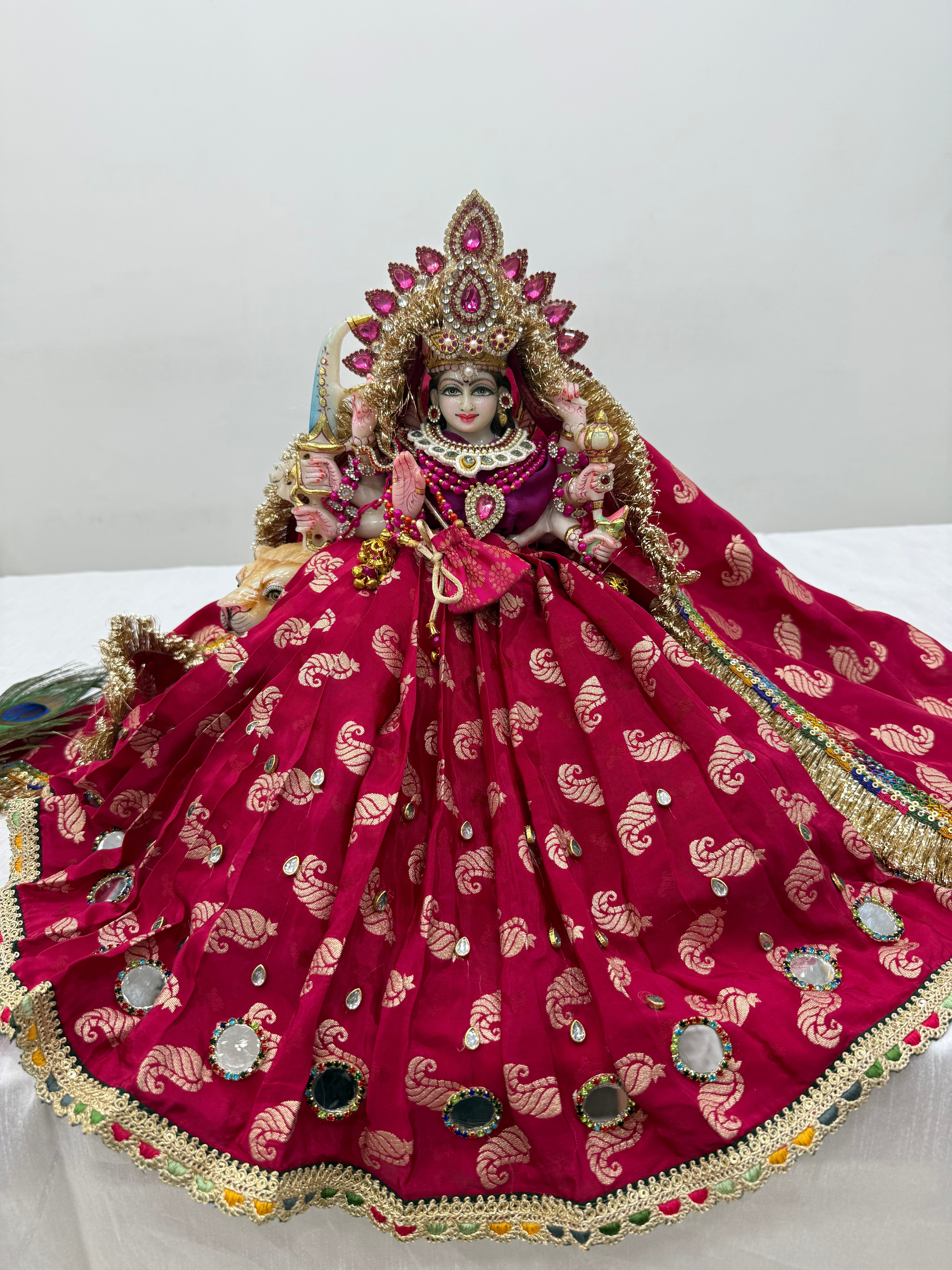 🌟 Mata Rani (maroon with mirror work)