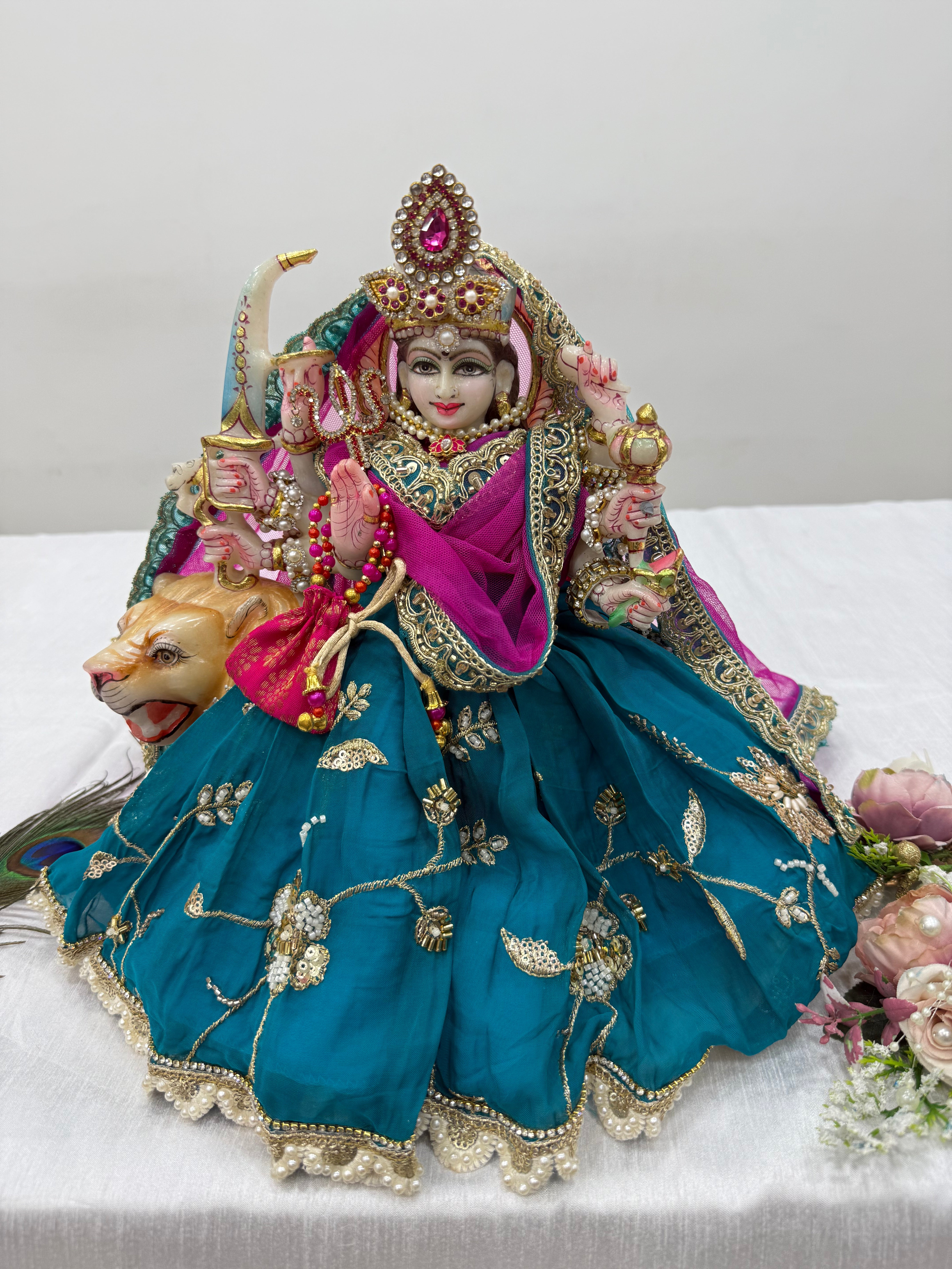 🌟 Mata Rani (teal colour with pink contrast)