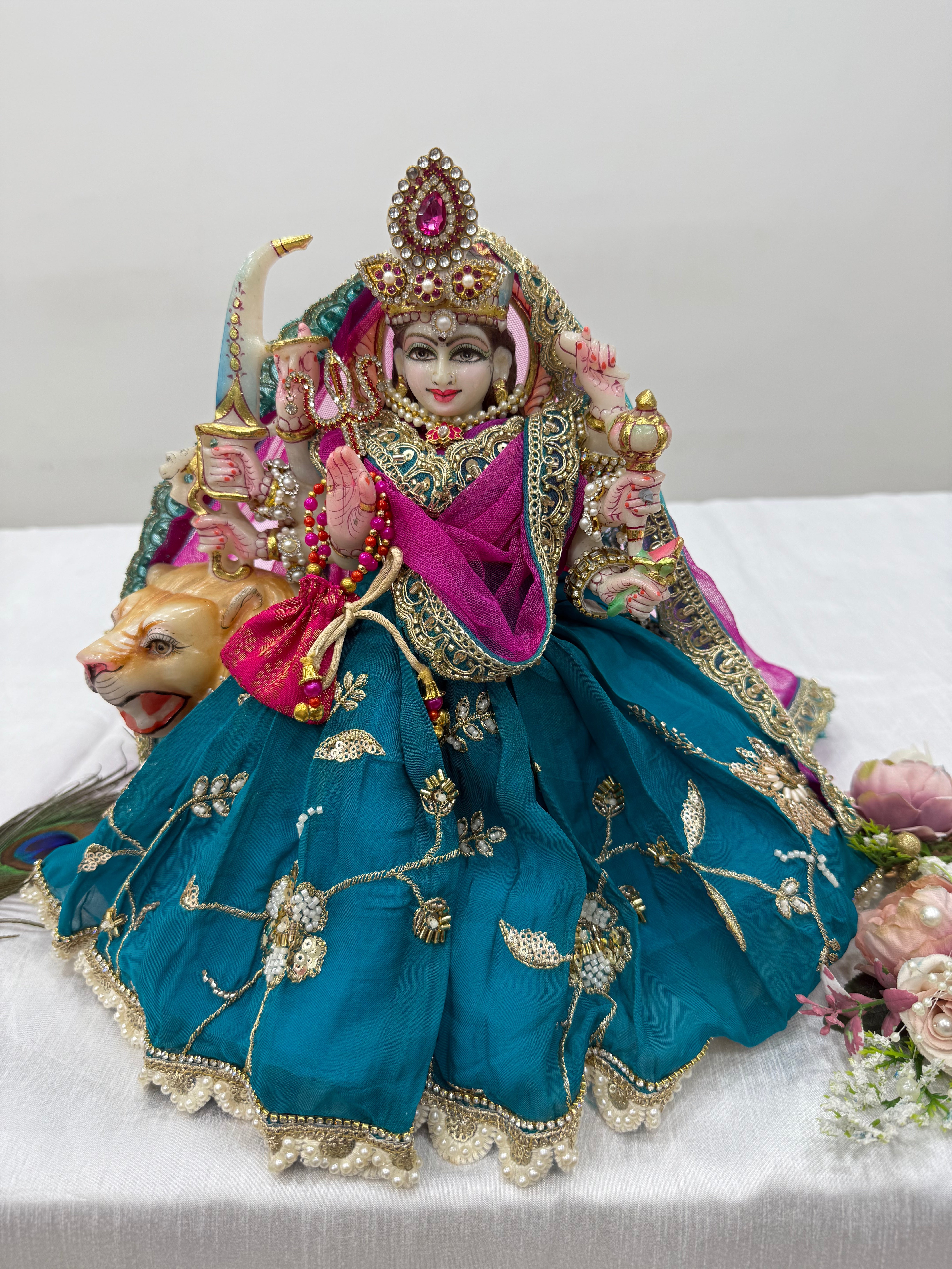 🌟 Mata Rani (teal colour with pink contrast)
