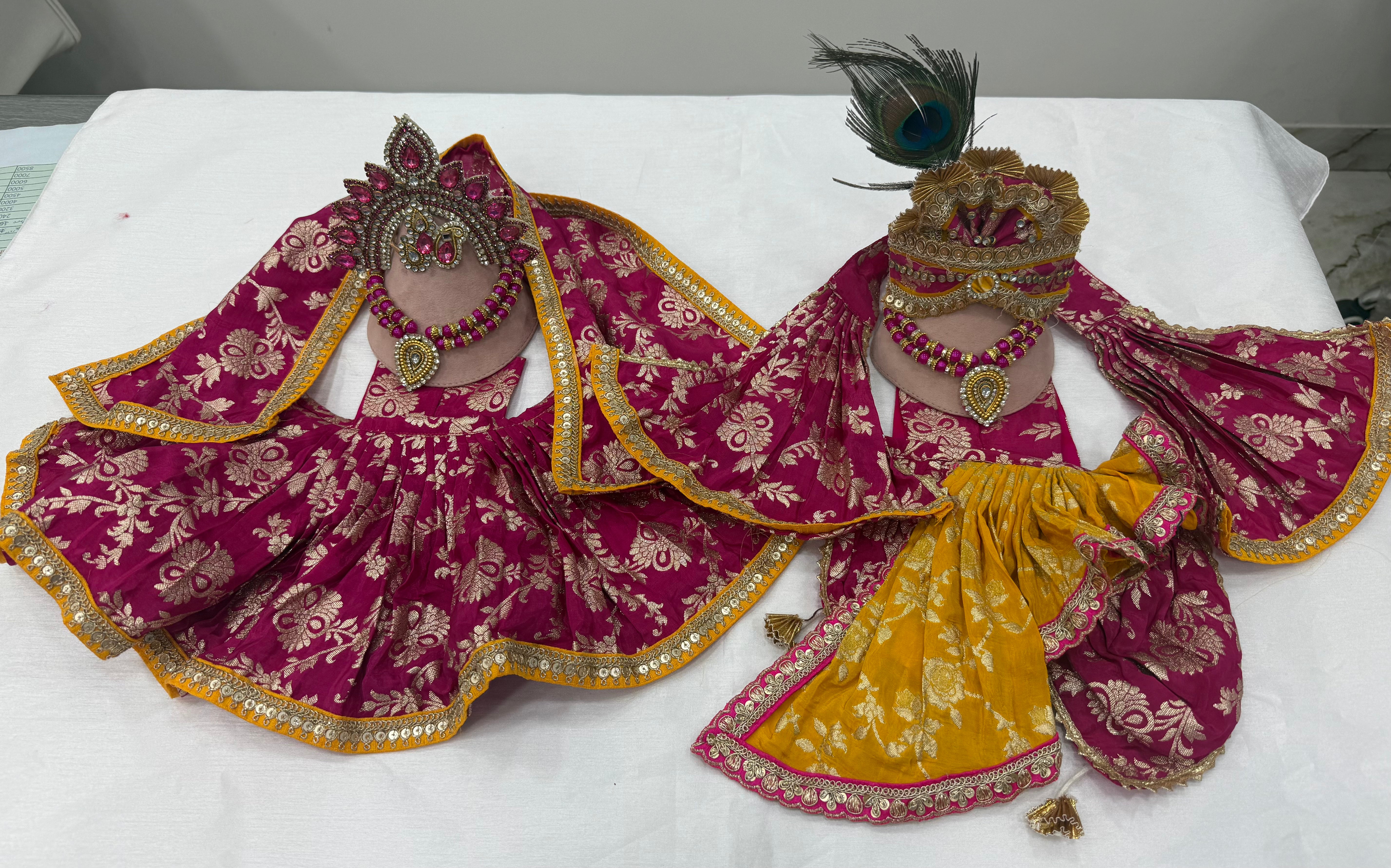 🌟 Radha Krishna (Dark pink with yellow)
