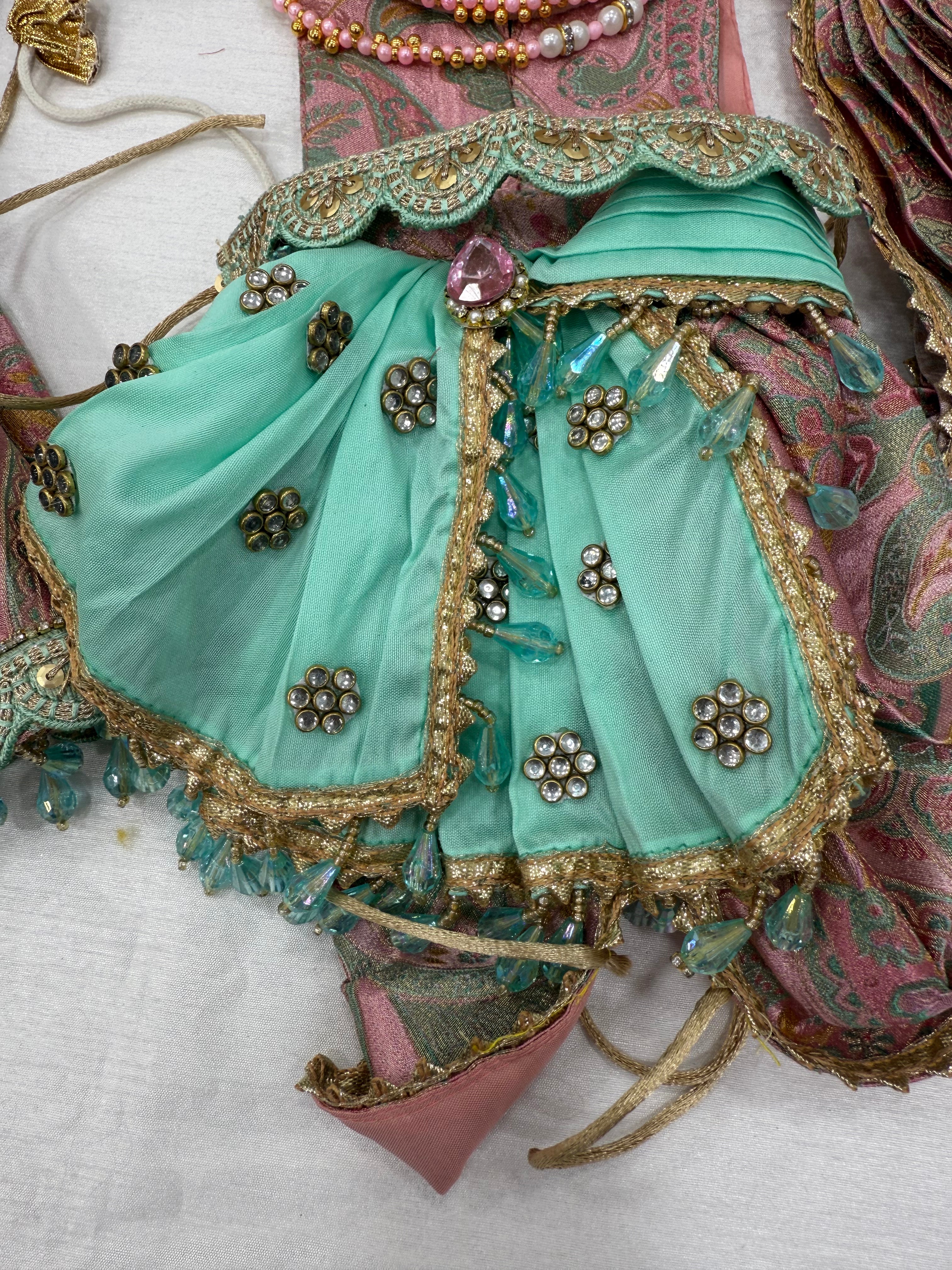 Gauri Shankar ji (light pink with aqua blue sequence)