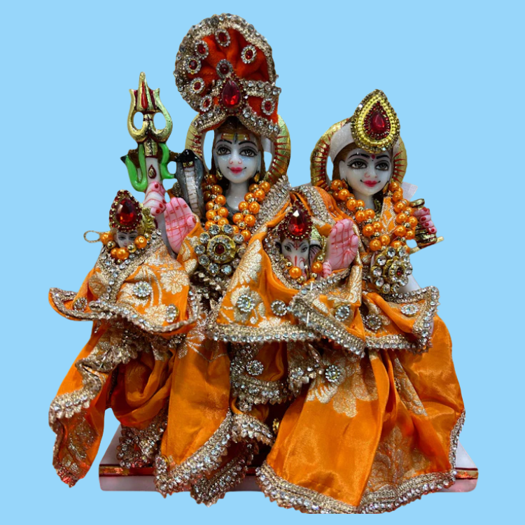 🌟 Gauri Shankar (Orange Peel with Bright Orange Mukut)