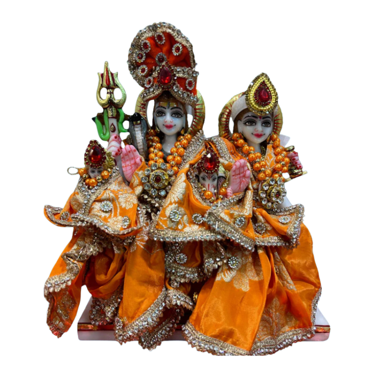 🌟 Gauri Shankar (Orange Peel with Bright Orange Mukut)