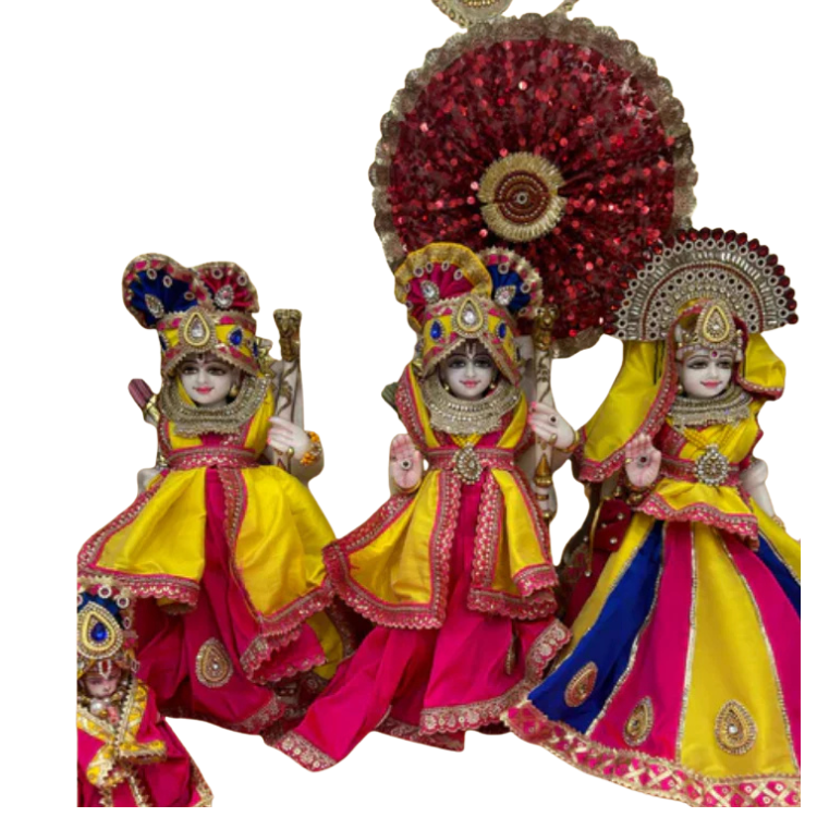 🌟 Ram Darbar (Dark Pink, Yellow & Blue)