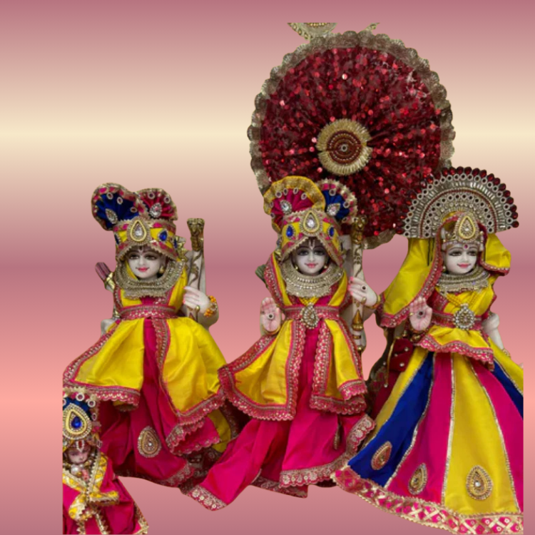 🌟 Ram Darbar (Dark Pink, Yellow & Blue)