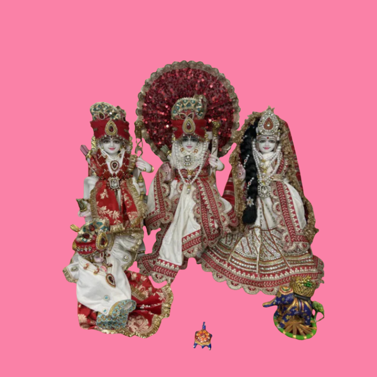 🌟 Ram Darbar (White with Dark Pink Mukut)
