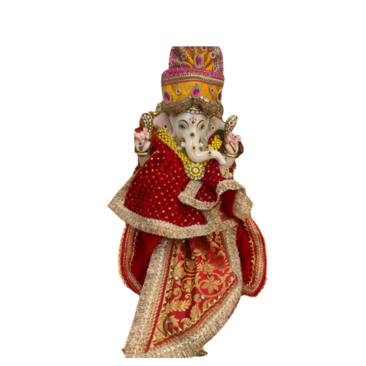 🌟 Ganesh ji (Red with Yellow Mukut)