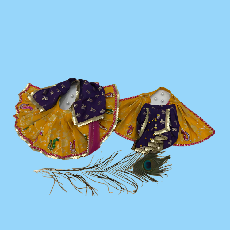 🌟 Radha Krishna (Yellow & Dark Blue)