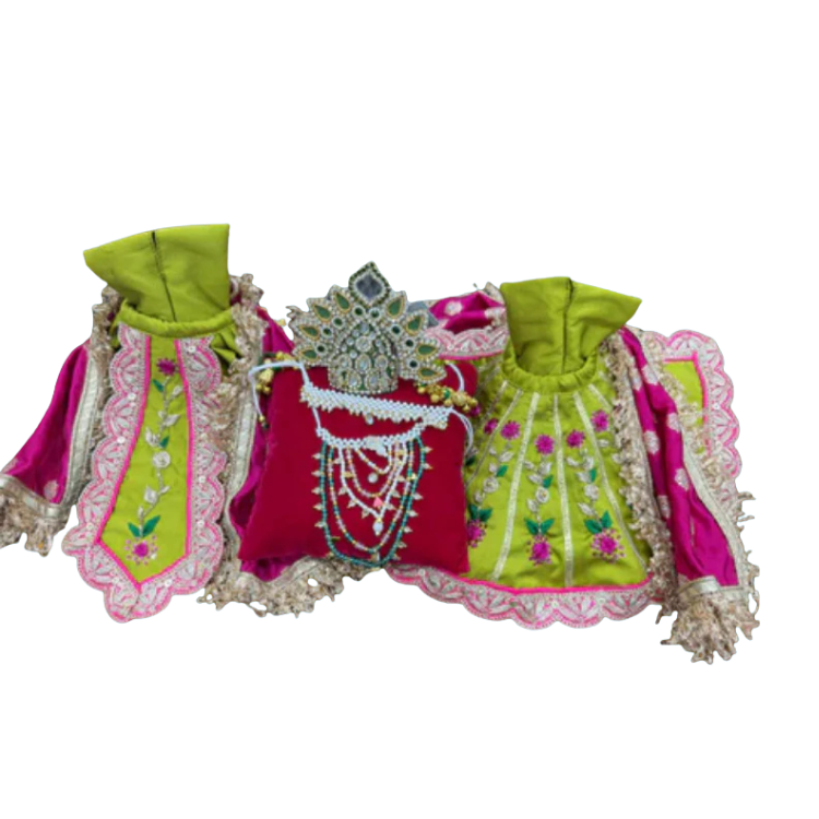 🌟 Radha Krishna (Light Green & Pink)