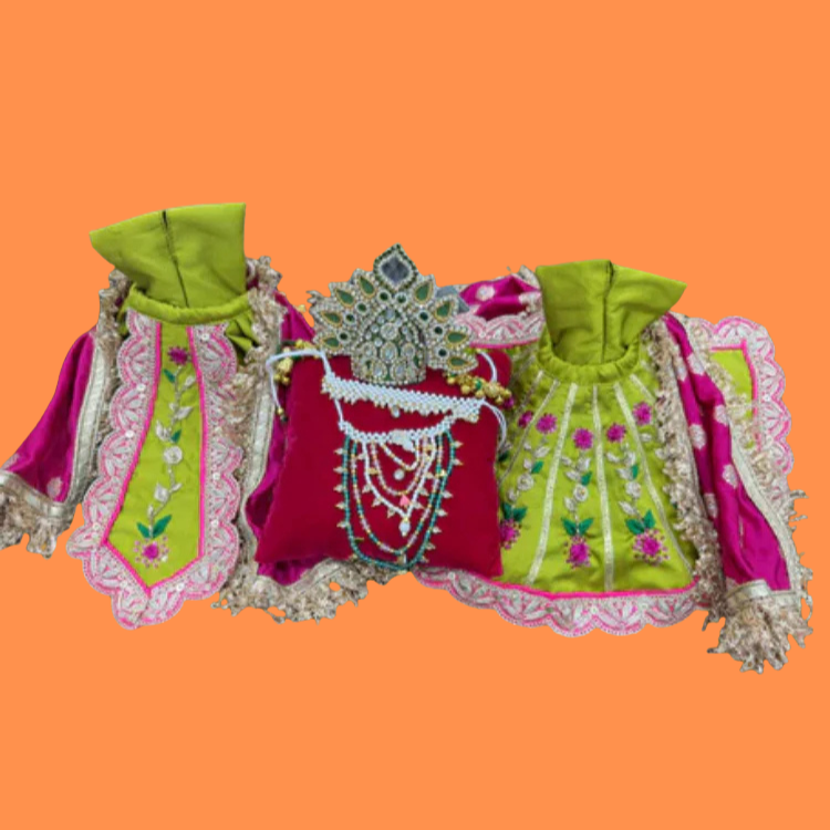 🌟 Radha Krishna (Light Green & Pink)