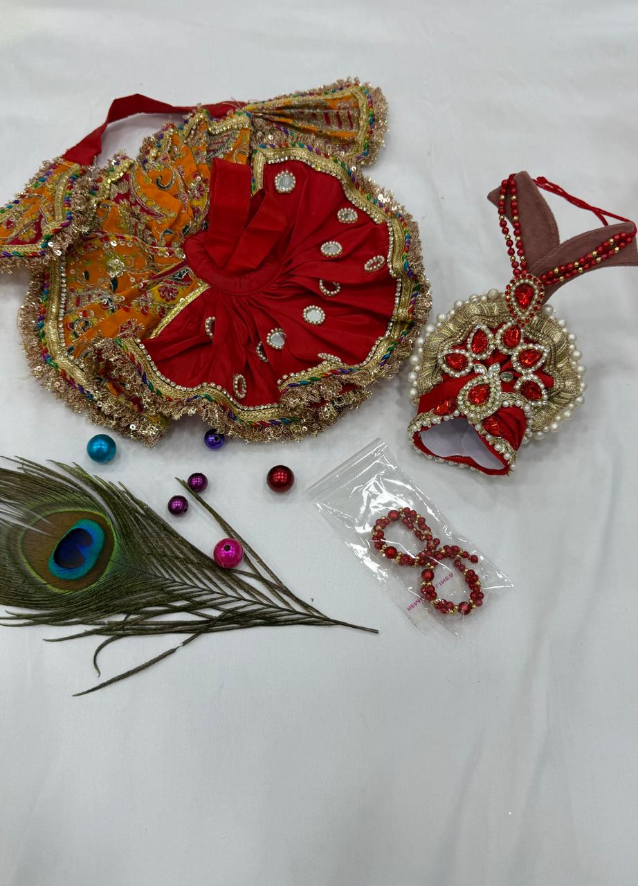 Premium Pure Cotton Laddu Gopal Ji Poshak