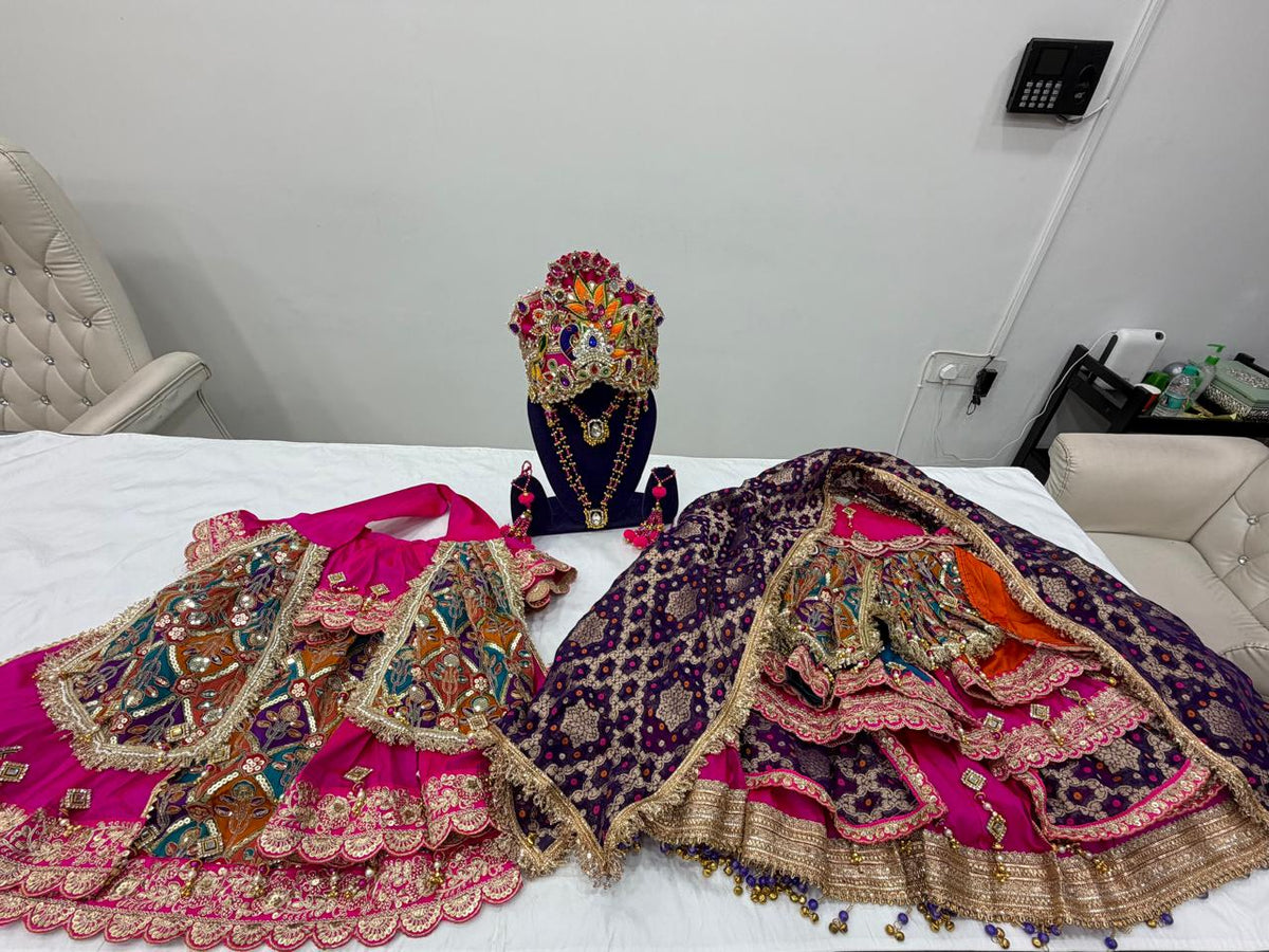 🙏 Radha Krishna Premium Poshak Set –2.5 feet | Complete Set with Accessories