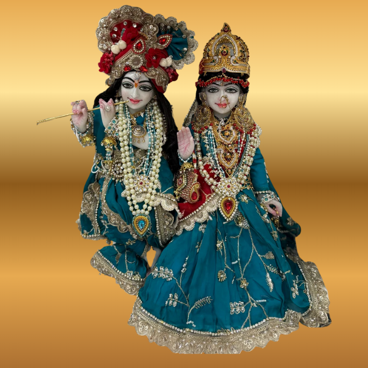 🌟 Radha Krishna (Blue Sapphire & Red)