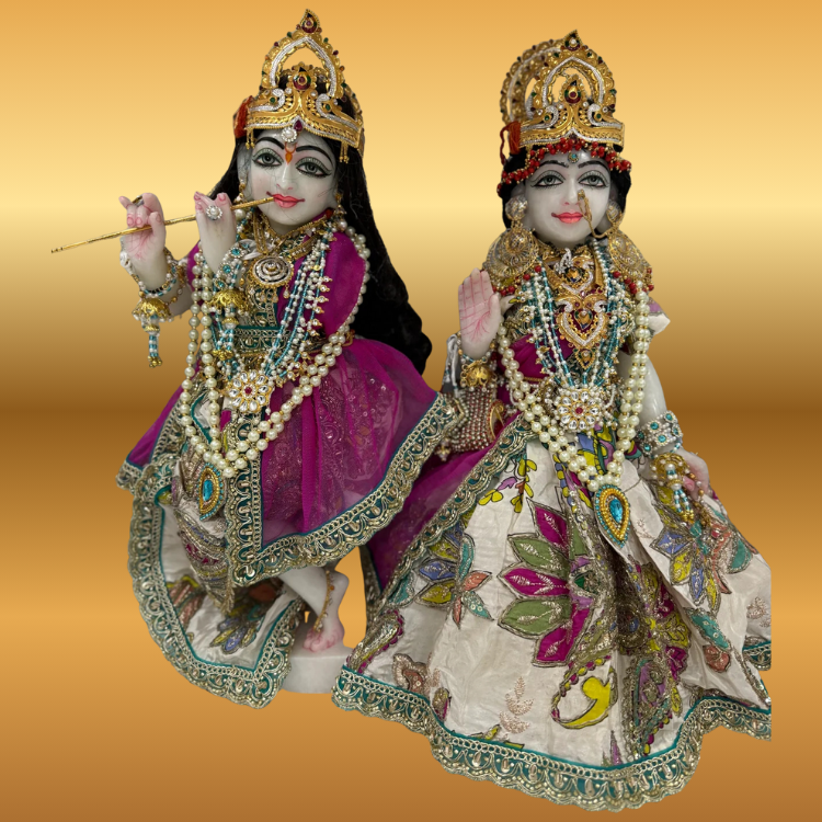 🌟 Radha Krishna (Magenta & Cream)