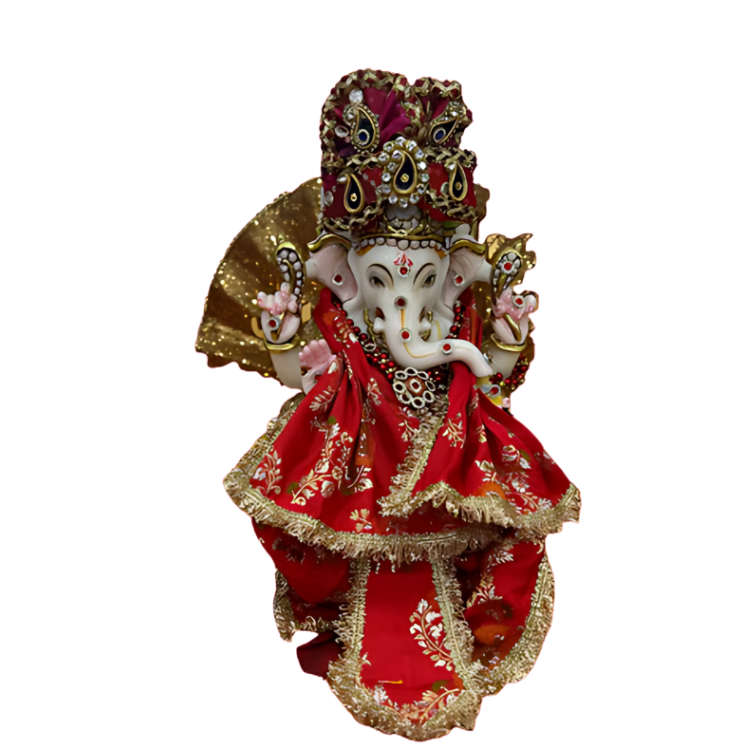 🌟 Ganesh ji (Orange with Pink Mukut)