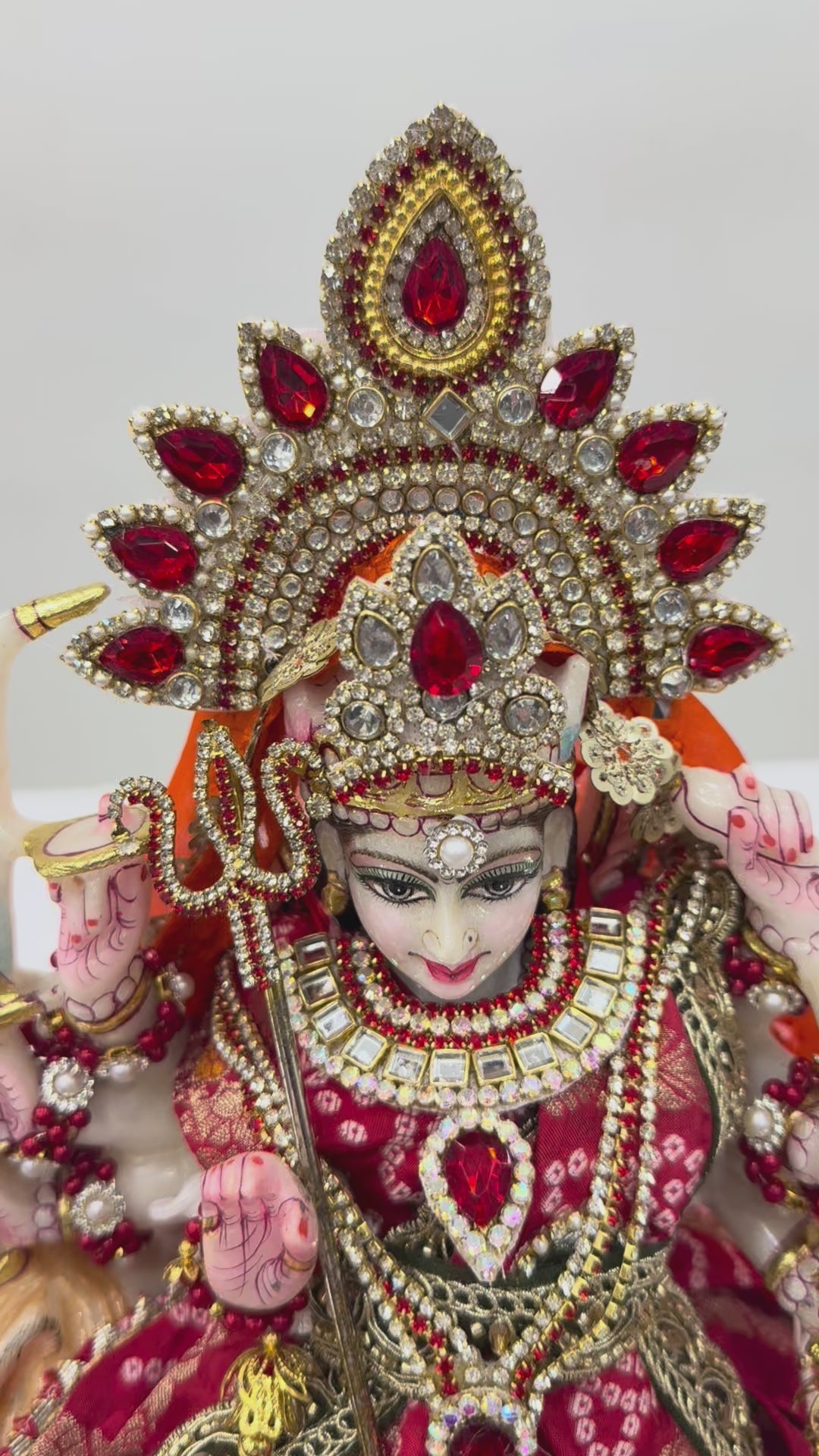 Load video: 🌟 Mata Rani (red with mirror work)