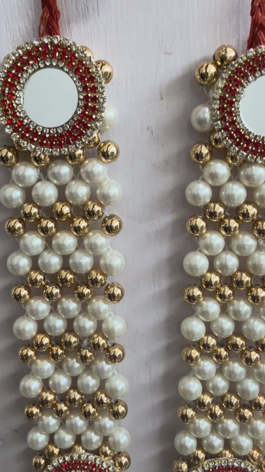 Load video: 🌟 Mata Rani (Pearl mala with red mukut)