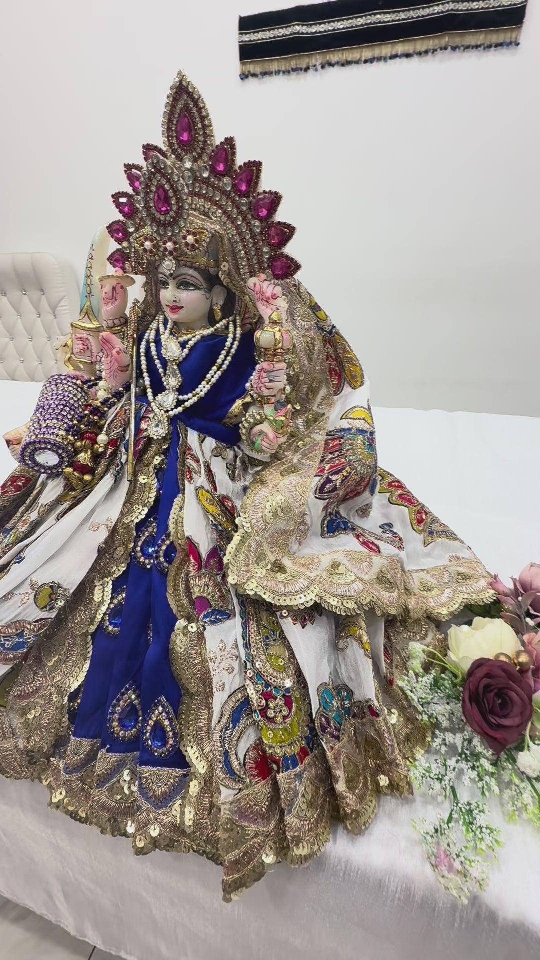 Load video: 🌟 Mata Rani (Royal blue with multi colour)