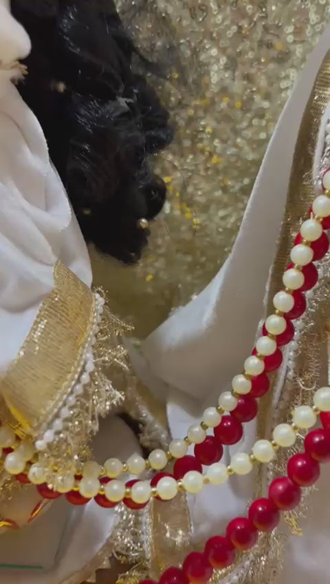 Load video: Radha Krishna Regular Poshak Set (for 14"-18")