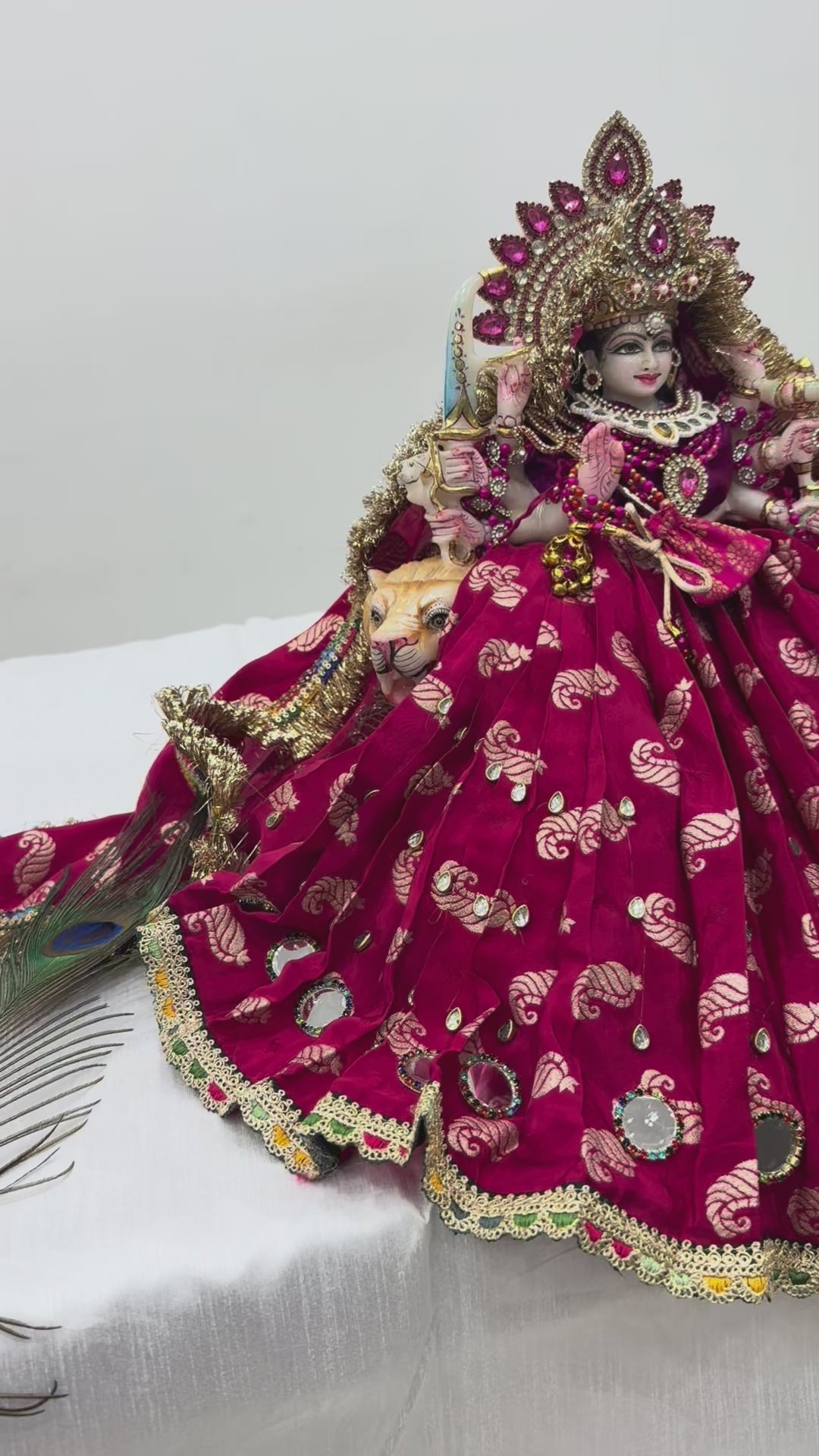 Load video: 🌟 Mata Rani (maroon with mirror work)
