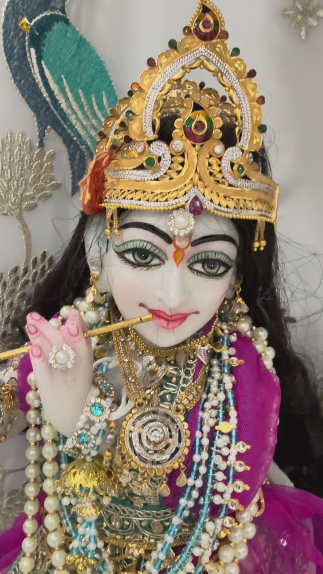 Load video: 🌟 Radha Krishna (Magenta &amp; Cream)