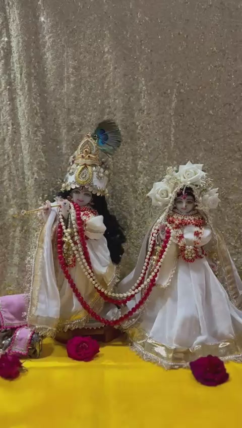 Load video: Radha Krishna Regular Poshak Set (for 14"-18")