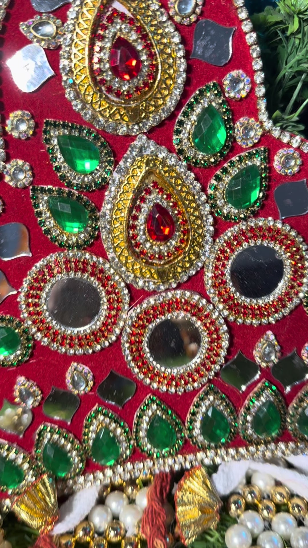 Load video: 🌟 Mata Rani (Pearl mala with red mukut)