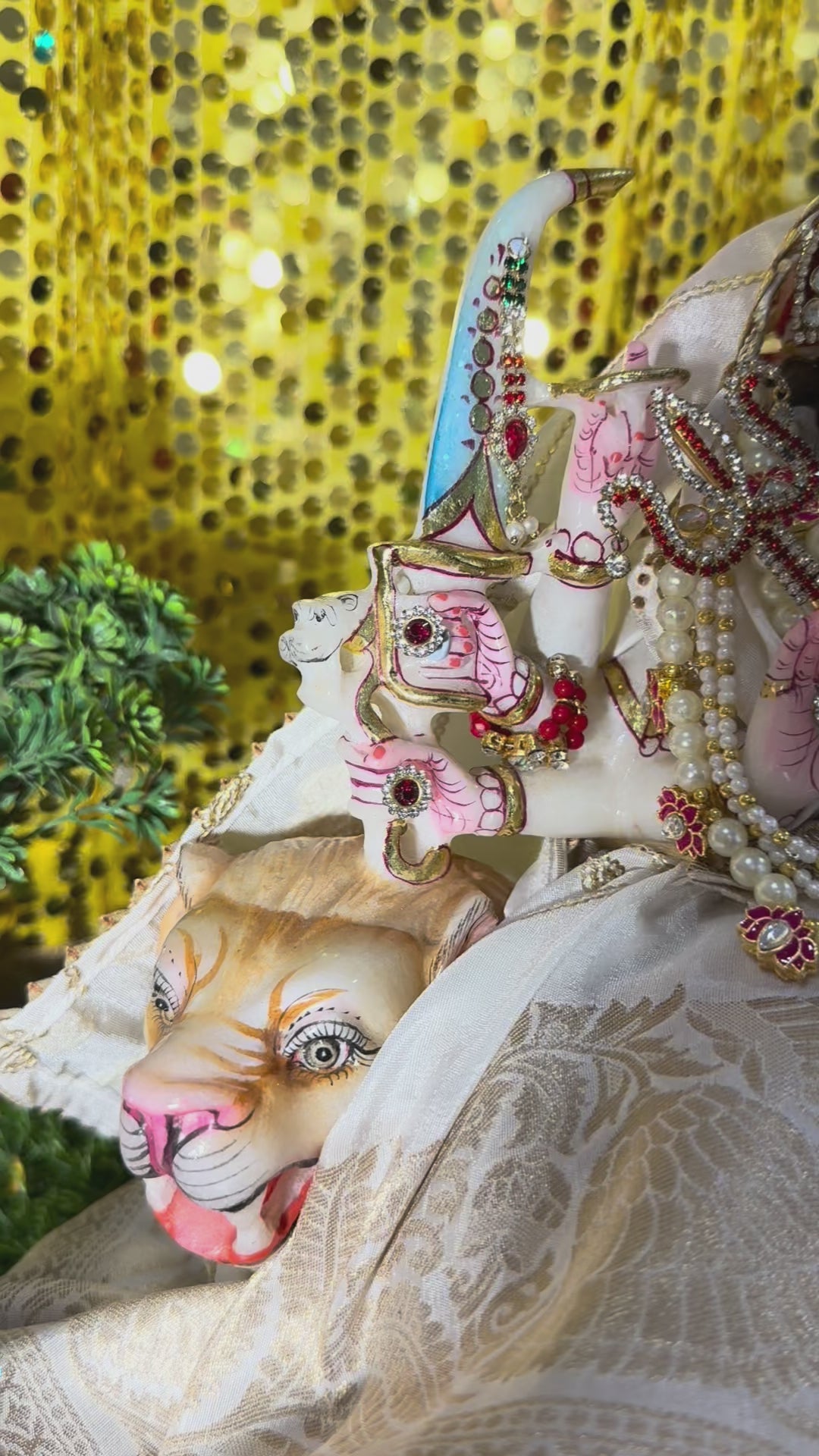 Load video: 🌟 Mata Rani (White with golden print)