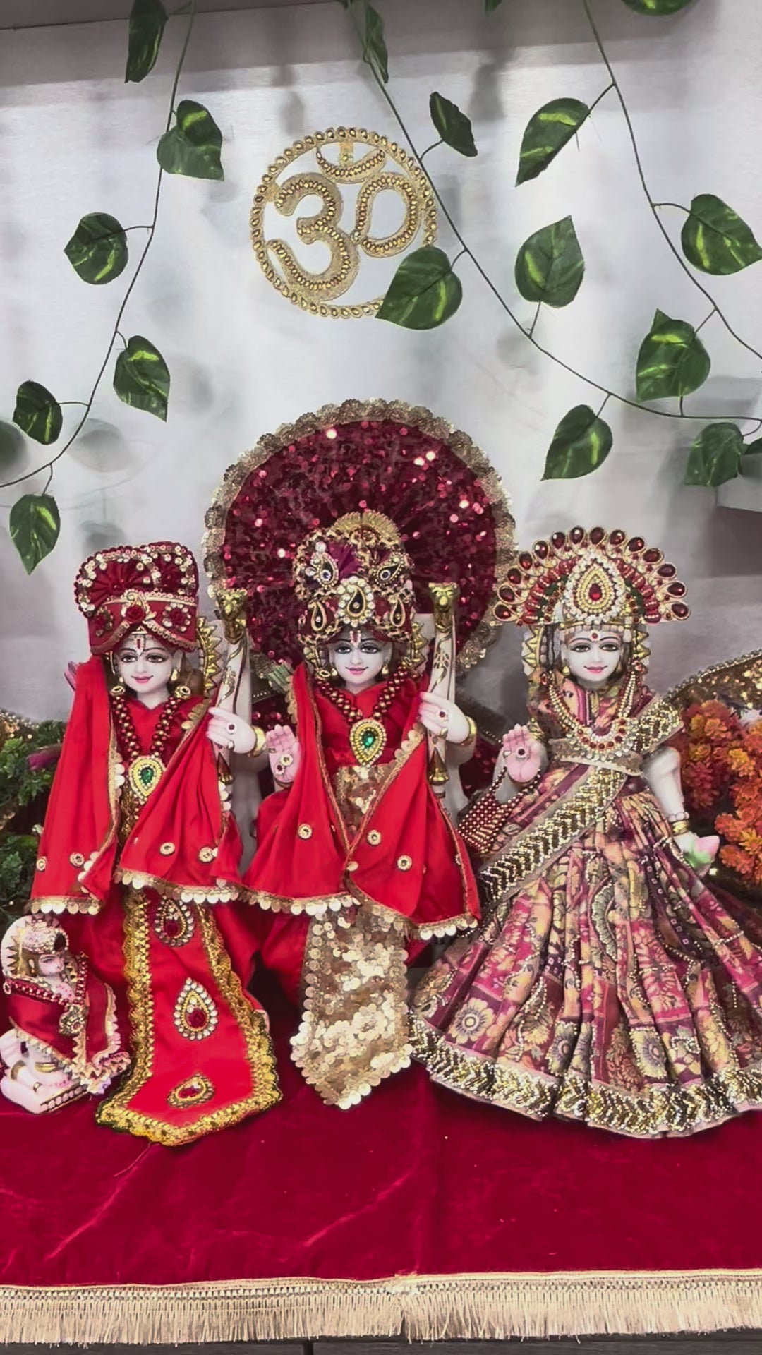 Load video: 🌟 Ram Darbar (Orange with dark Pink Mukut &amp; Printed Sita ji dress)