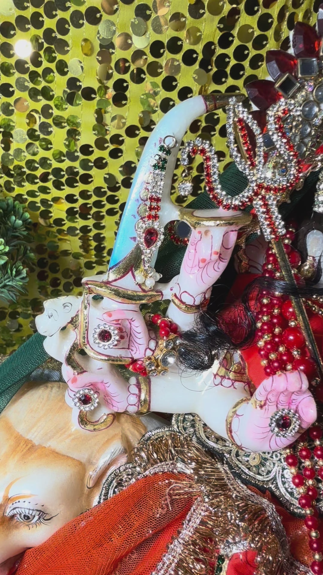 Load video: 🌟 Mata Rani (Orange with green mukut)
