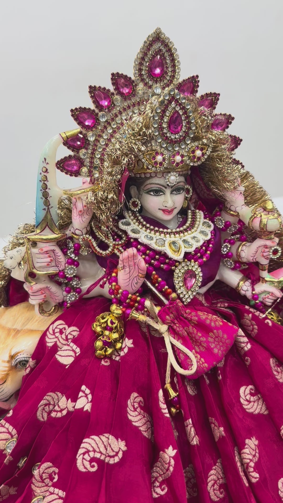 Load video: 🌟 Mata Rani (maroon with mirror work)