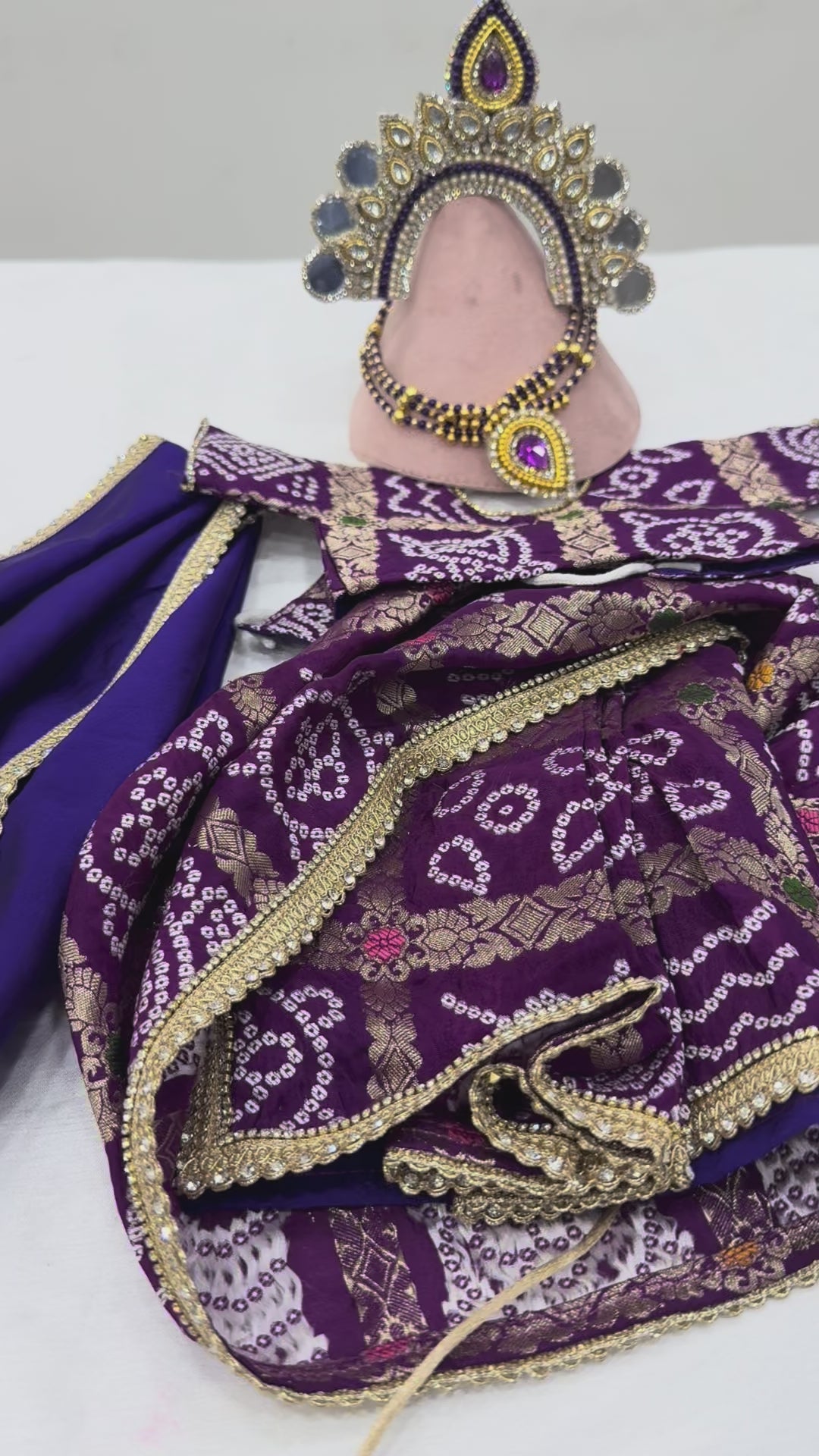 Load video: 🌟 Radha Krishna (purple with golden outline)