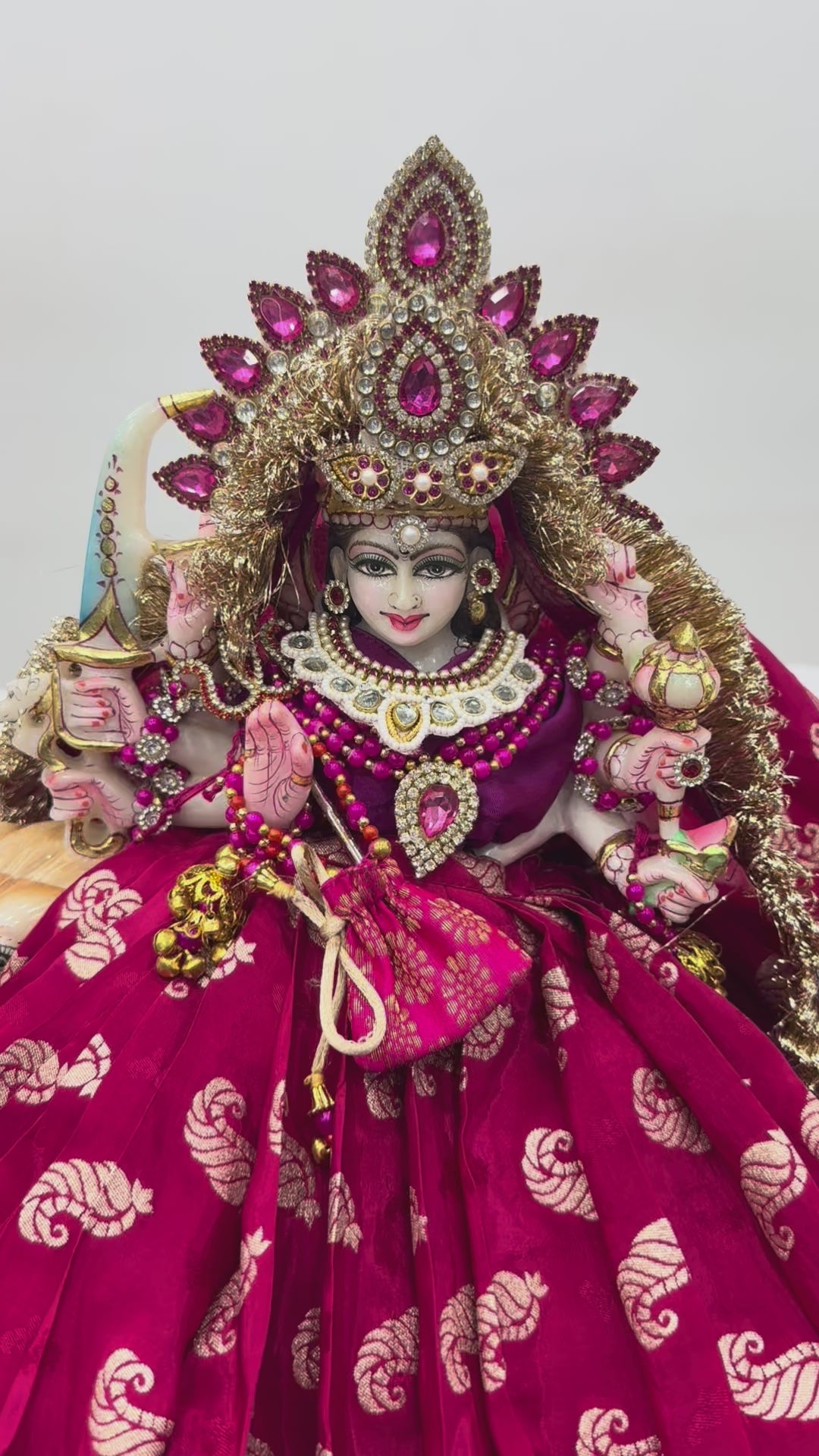 Load video: 🌟 Mata Rani (maroon with mirror work)