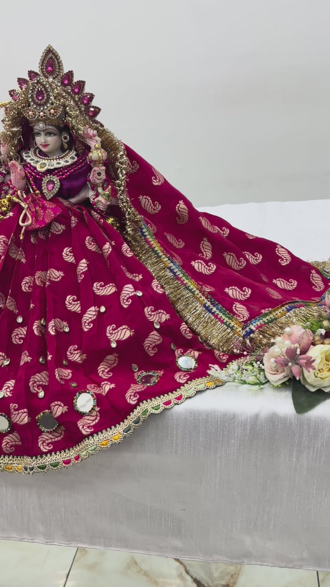 Load video: 🌟 Mata Rani (maroon with mirror work)